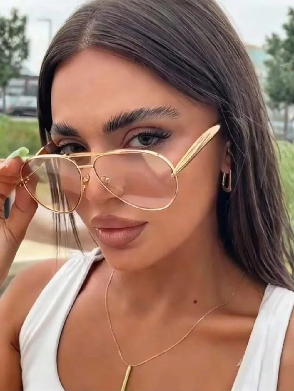Gold Aviator Sunglasses for Women - Classic Chic